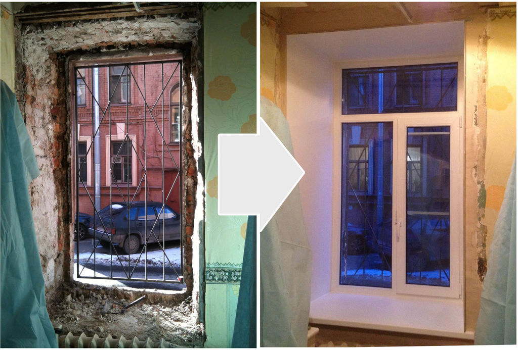 До и после установки пластикового окна